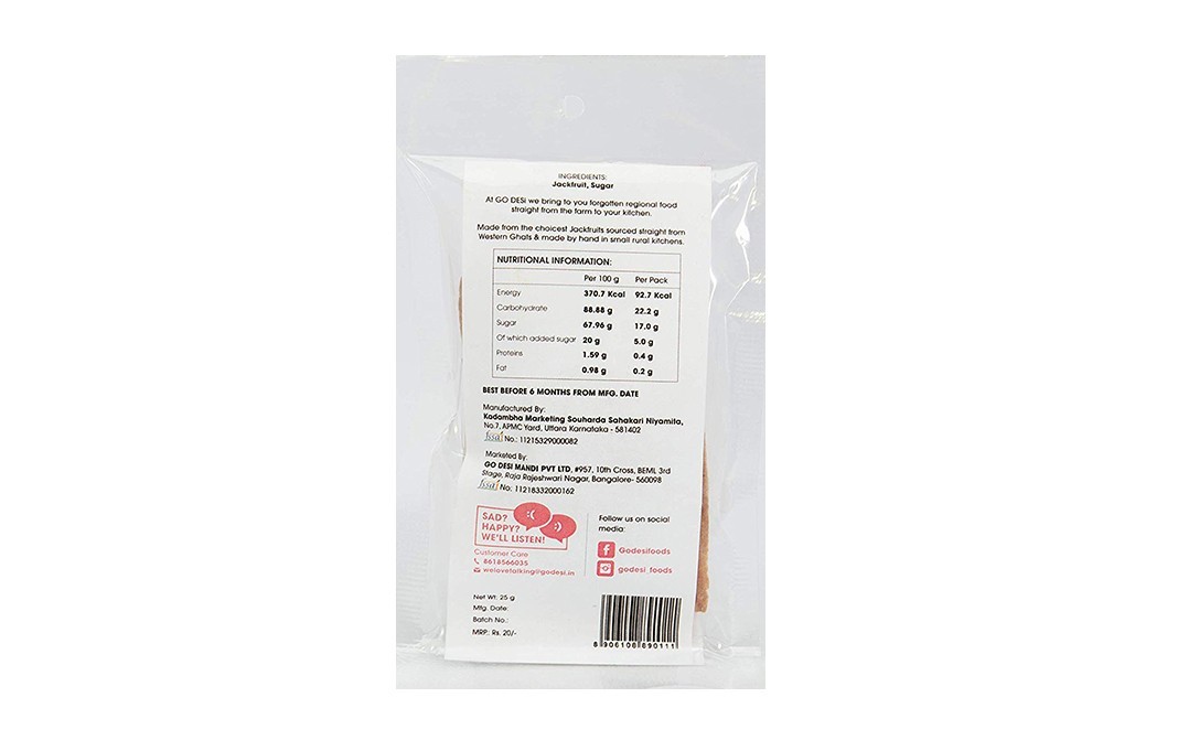 Go Desi Phanastastic Jack-fruit Bars    Pack  25 grams